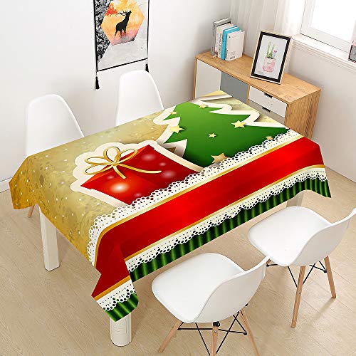 Weihnachtstischdecke Tischdecke Wasserabweisend Lotuseffekt, DOTBUY Weihnachten Tischtuch mit Lustigen Elchen Eyecatcher in Winter Weihnachten, 60x60cm von DOTBUY-SHOP