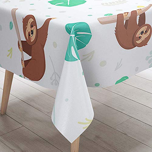 Tischdecke Abwaschbar, DOTBUY Kinder Wasserabweisende Tischdecke Rechteckig Abwischbare Wachstuch für Desktop Dekorative Tuch Hotel Bankett Party Garten (Comic-Tiere,100x140cm) von DOTBUY-shop