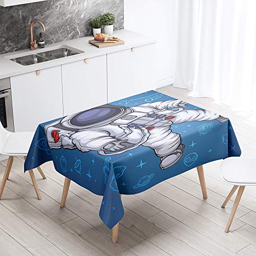 Tischdecke Abwaschbar, DOTBUY Wasserabweisende Tischdecke Rechteckig Abwischbare Wachstuch für Desktop Dekorative Tuch Hotel Bankett Party Garten (Astronaut,60x60cm) von DOTBUY-shop