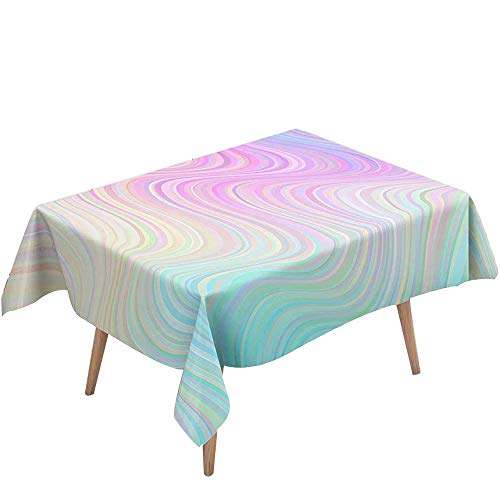 Tischdecke Abwaschbar Wasserdicht Abwischbar Schmutzabweisend, DOTBUY 3D Rechteckige Tischtuch Eckig Tischwäsche für Home Küche Garten Dekoration mit 4 klammern (Tie dye,90x90cm) von DOTBUY-shop