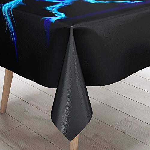 DOTBUY 3D Tischdecke Abwaschbar, Wasserabweisende Tischdecke Rechteckig Abwischbare Wachstuch für Desktop Dekorative Tuch Hotel Bankett Party Garten (Blaues Pferd,60x60cm) von DOTBUY