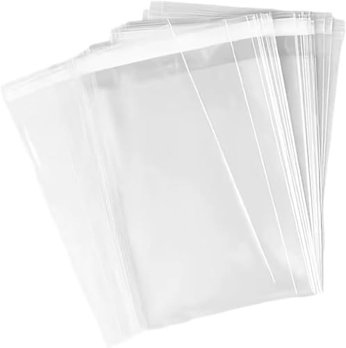 DOTUHAO 100 transparente Polybeutel, 20,3 x 25,4 cm, Hemdbeutel, Polybeutel, transparente Verpackungsbeutel, transparente Beutel für Verpackung, Kleidung (100 Stück, 20,3 x 25,4 cm) von DOTUHAO