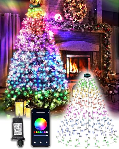 DOTWAYAW Smart Lichterkette 2.5M 448 LED Weihnachtsbaum - App-gesteuerte Lichter für Weihnachten mit 16 Millionen RGB Farben LED-Lichtern von DOTWAYAW