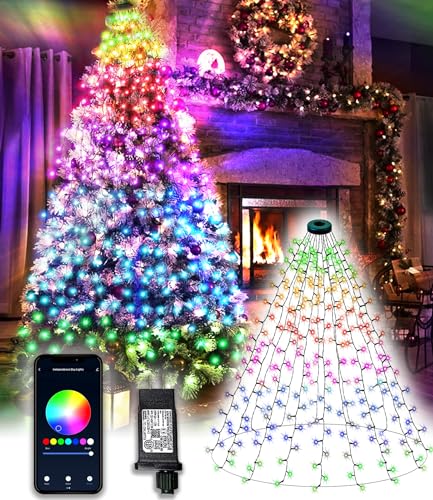 DOTWAYAW Smart Lichterkette 2M 400 LED Weihnachtsbaum - App-gesteuerte Lichter für Weihnachten mit 16 Millionen RGB Farben LED Lichterkette Weihnachten von DOTWAYAW