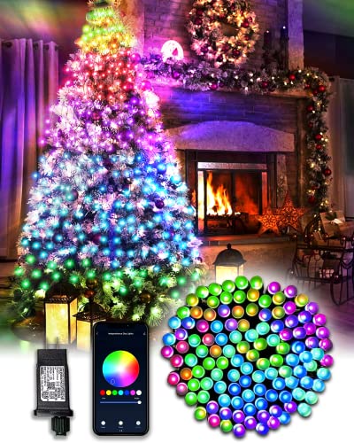 DOTWAYAW Smart Lichterkette Weihnachtsbaum 30M 300LED Weihnachtsdeko Lichterkette -App-Gesteuerte Lichter für Weihnachtenrn mit 16 Millionen RGB Farben LED-Lichtern von DOTWAYAW