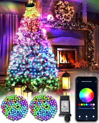 DOTWAYAW Smart Lichterkette Weihnachtsbaum 40M 400LED Weihnachtsdeko Lichterkette -App-Gesteuerte Lichter für Weihnachtenrn mit 16 Millionen RGB Farben LED-Lichtern von DOTWAYAW