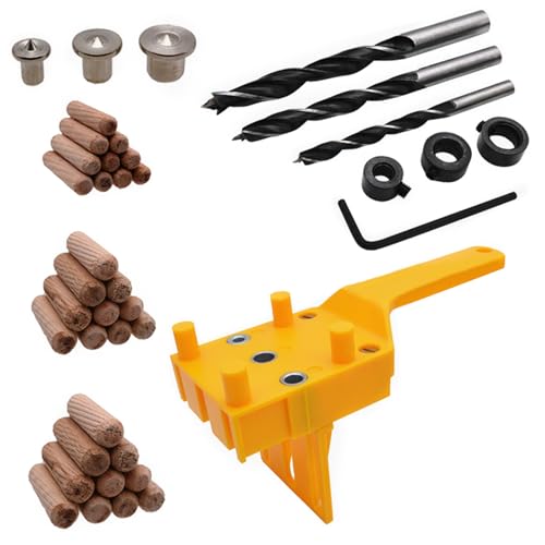 DOUDINGMAO Handdübel-Vorrichtungs-Set, Dübelvorrichtungs-Set für effiziente Eckkanten, Oberflächen, Fugen, funktioniert mit Holz, 1,27 cm bis 3,8 cm Thic von DOUDINGMAO