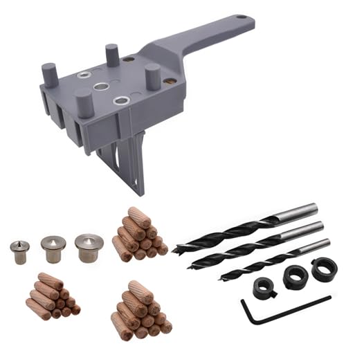 DOUDINGMAO Handdübel-Vorrichtungs-Set, Dübelvorrichtungs-Set für effiziente Eckkanten, Oberflächen, Fugen, funktioniert mit Holz, 1,27 cm bis 3,8 cm Thic von DOUDINGMAO