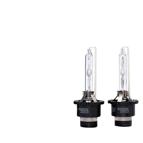 2 Stück Auto-Scheinwerferlampe D2S D4S 4300 K 6000 K 8000 K 10000 K weiße Xenon-Lampe mit Metallhalterungsschutz(6000K White,D2S) von DOUKNAIL