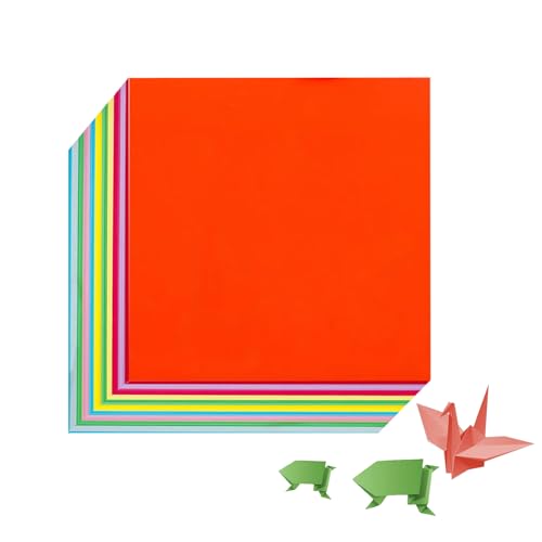 Origami Papier,100 Blatt Doppelseitiges Quadratisches Faltpapier Buntes Papier zum Basteln Bastelpapier Set Farbiges Papier für DIY Kunst und Handwerk Projekte (100PCS 20X20CM) von DOULEIN