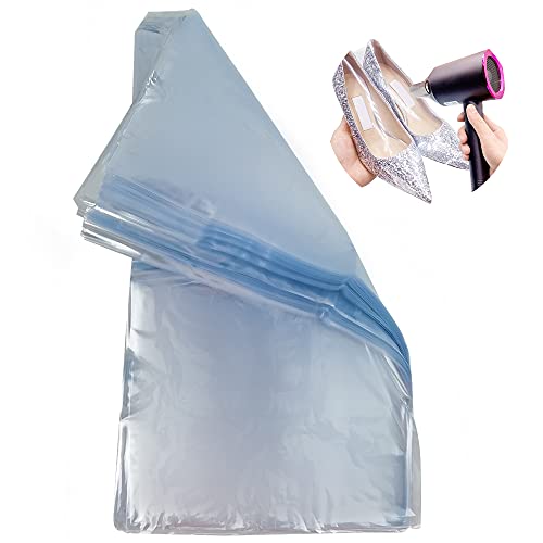 Schrumpffolienbeutel，Transparent Shrink Wrap Film Schrumpfbeutel für Schuhe Für Verpackung, Geschenke, Korb und selbstgemachte DIY-Projekte (100PCS 20 * 35cm) von DOULEIN