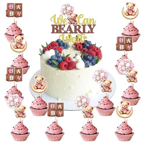 DOWNDRIFT Oh Baby Cake Topper,Babyparty Cupcake Toppers,Hello Baby Deko,Babyparty Tortendeko,Baby Shower Tortendeko,Tortendeko Baby Mädchen Oh Baby Deko für Kinderparty, Babyparty Deko von DOWNDRIFT