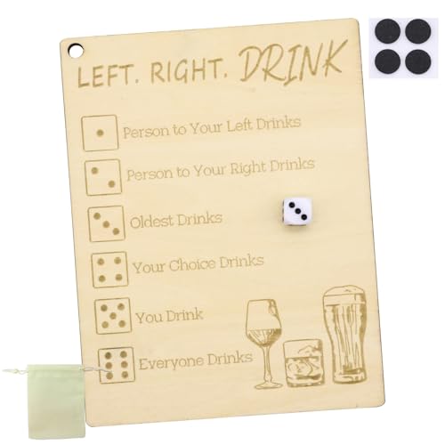 DOWNDRIFT Drinking Spiel,Trinkspiele Erwachsene,Partyspiel für Erwachsene,Würfel Trinkspiel für Erwachsene,Trinkbar Würfelspiel mit Holzbrett Party Trinkspiele,Trinkspiele für Erwachsene von DOWNDRIFT