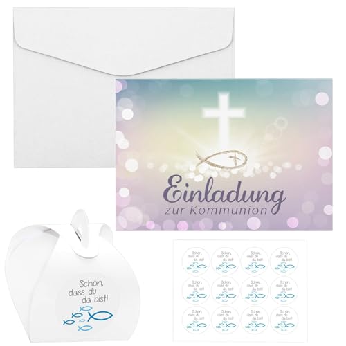 Geschenkbox Kommunion 24 Stück Taufe Geschenkboxen Gastgeschenke Kommunion Eukalyptus Fisch Kartonage Geschenkschachtel Klein Kommunion Geschenkbox für Hochzeit Süßigkeiten Box Einladungskarte von DOWNDRIFT