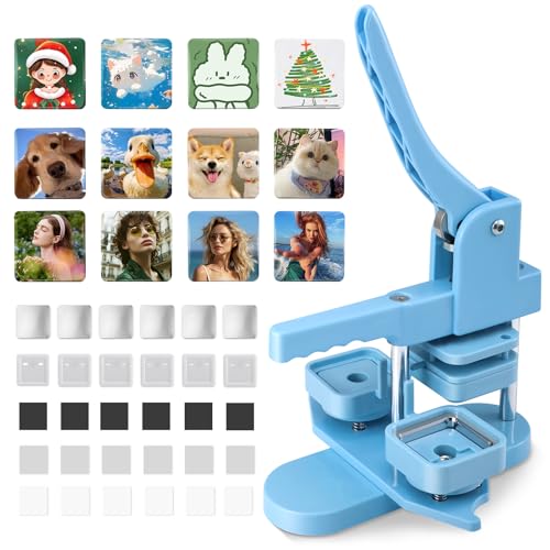 Quadratische Button-Maschine Kit – Magnet-Pin Maker 50x50 mm inkl. 100 Zubehörteilen für DIY-Foto-Buttons – Professionelle Badge-Presse für quadratische Anstecker DOYFAY Quadratische Button-Maschine Kit – Magnet-Pin Maker 50x50 mm inkl. 100 Zubehörteilen für DIY-Foto-Buttons – Professionelle Badge-Presse für quadratische Anstecker DOYFAY von DOYFAY