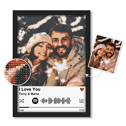 DPDP Diamond Painting Eigenes Foto Personalisiert - Text Benutzerdefinierte Song Cover Bild - Diamant Painting Erwachsene Eigenes Bilder - Geschenke für Jubiläum Valentinstag Weihnachten von DPDP