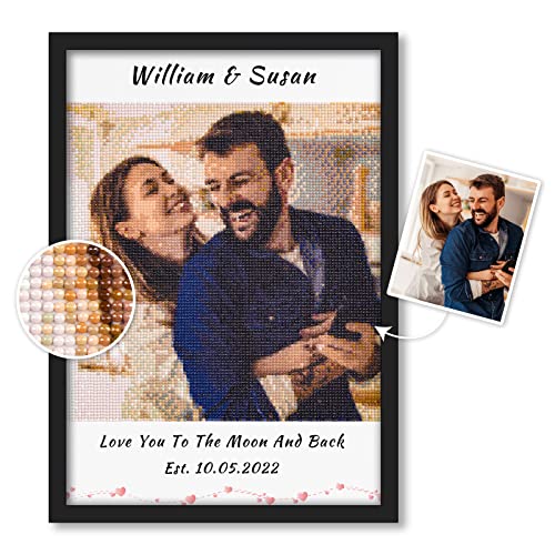 DPDP Personalisierte Geschenke für Frauen - Text Benutzerdefinierte Diamond Painting Foto Personalisiert - Diamant Painting Geschenke für freundin Paare Jubiläum Valentinstag Weihnachten von DPDP