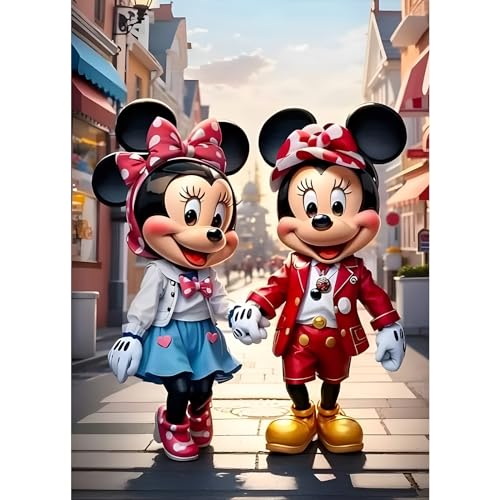 DPHERO 5D Diamond Painting Maus Diamant Painting Bilder Karikatur Diamond Kunst Erwachsene Cartoon Diamond Painting DIY Diamant Bilder Kinder Cross Stickerei Malerei Kits Wand Dekor 30x40cm von DPHERO