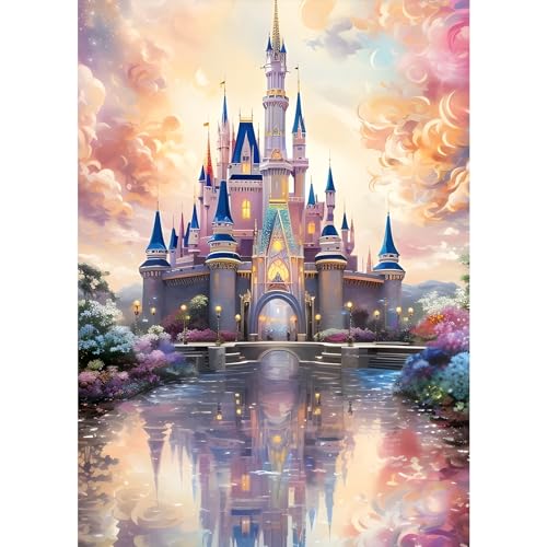 DPHERO 5D Diamond Painting Schloss Diamant Painting Bilder Fantasie Diamond Kunst Erwachsene Schloss Diamond Painting Bilder Diamant Bilder Kinder DIY Cross Stickerei Malerei Kits Wand Dekor 30x40cm von DPHERO