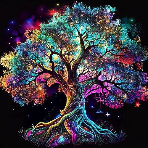 DPHERO DIY Baum des Lebens Diamant Painting Bilder für Erwachsene Kinder,5D Bunter Baum Diamond Painting Set,DIY Strass Bilder Diamant Kunst Kits,Runde Steine Diamant Painting Zuhause Dekor 30x30cm von DPHERO