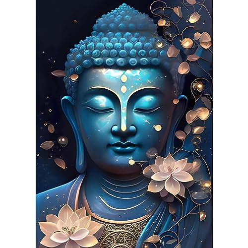 DPHERO DIY Buddha Diamant Painting Bilder für Erwachsene Kinder,5D Buddhismus Diamond Painting Set,DIY Strass Bilder Fantasie Diamant Kunst Kits,Runde Steine Diamant Painting Zuhause Dekor 30x40cm von DPHERO