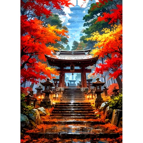 DPHERO DIY Japanische Architektur Diamant Painting Kits Bilder für Erwachsene Anfänger,5D Wald Diamond Painting Set,DIY Runde Steine Diamant Kunst Kits, Baum Diamant Art für Zuhause Dekor 30x40 cm DPHERO DIY Japanische Architektur Diamant Painting Kits Bilder für Erwachsene Anfänger,5D Wald Diamond Painting Set,DIY Runde Steine Diamant Kunst Kits, Baum Diamant Art für Zuhause Dekor 30x40 cm von DPHERO