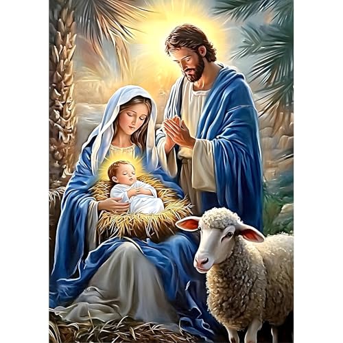 DPHERO DIY Jesus Diamant Painting Bilder für Erwachsene Anfänger,5D Neues Leben Diamond Painting Set,DIY Traumland Runde Steine Diamant Kunst Kits, Diamant Painting für Zuhause Dekor 30x40 cm von DPHERO