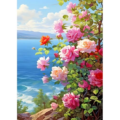 DPIDEA Blumen Diamond Painting, 5D Diamant Painting Kits Bilder für Erwachsene Anfänger, DIY Diamant Malerei Blumen Diamond Painting Bilder Set für Zuhause Dekor 30x40cm von DPIDEA