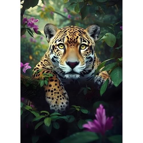 DPIDEA Diamond Painting Gepard, 5D Diamant Painting Gepard Diamond Painting Bilder für Erwachsene, DIY Diamant Malerei Runde Steine für Zuhause Dekor 30x40 cm von DPIDEA