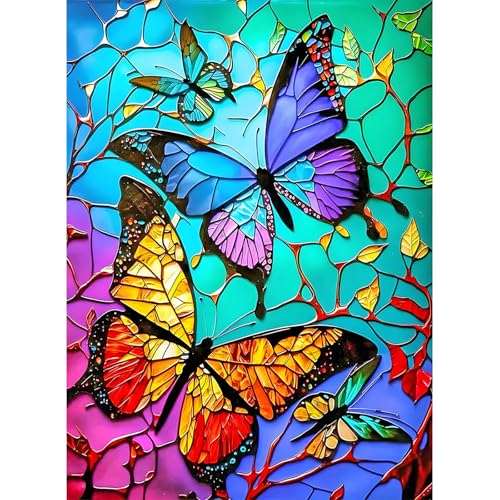 DPIDEA Diamond Painting Schmetterling Diamant Painting Bilder Schmetterling Diamond Painting Erwachsene Schmetterling Diamond Painting Bilder Kinder DIY Diamant Malerei Set für Zuhause Dekor 30x40 cm von DPIDEA