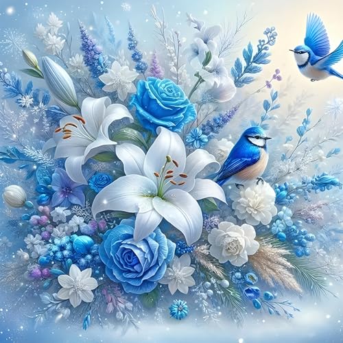 DPIDEA Diamond Painting Vogel Blumen Diamant Painting Bilder Vogel Diamond Painting Erwachsene Vogel Diamond Painting Bilder Kinder DIY Diamant Malerei Set für Zuhause Dekor 30x30 cm von DPIDEA