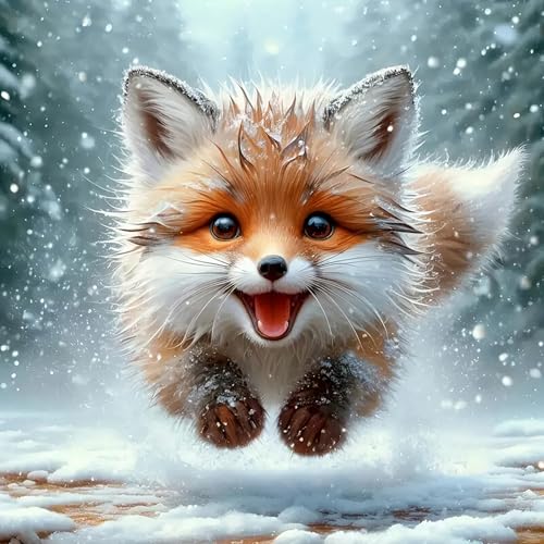 DPIDEA Fuchs Diamond Painting, Diamant Painting Bilder für Erwachsene Fuchs im Winter DIY 5D Diamant Malerei für Zuhause Dekor 30x30 cm von DPIDEA