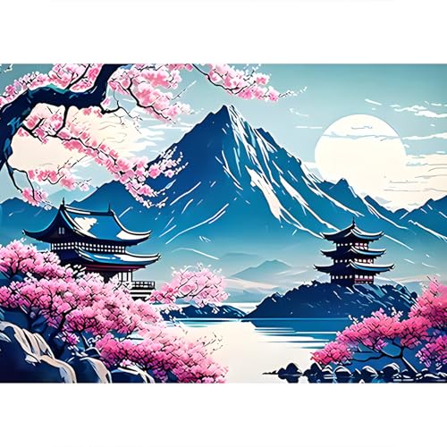 DPIDEA Landschaft Diamant Painting Bilder für Erwachsene Anfänger, 5D Diamond Painting DIY Berg Diamant Malerei, Runde Steine Diamond Painting für Zuhause Dekor 30x40 cm von DPIDEA