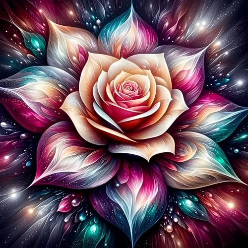 DPIDEA Rose Diamond Painting für Erwachsene, Diamond Painting Rosa 5D Diamant Painting Bilder DIY Diamant Malerei Stickerei Kreuzstich Runde Steine für Zuhause Dekor 30x30 cm von DPIDEA