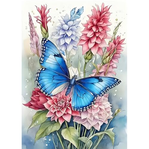 DPIDEA Schmetterling Diamond Painting, Diamant Painting Bilder für Erwachsene 5D Diamond Painting DIY Diamant Malerei Schmetterling, Runde Steine für Zuhause Dekor 30x40 cm von DPIDEA