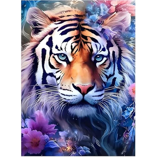 DPIDEA Tiger Diamond Painting Bilder für Erwachsene, 5D Diamant Painting Tiger Diamond Painting DIY Diamant Malerei, Diamond Painting für Zuhause Dekor 30x40 cm von DPIDEA