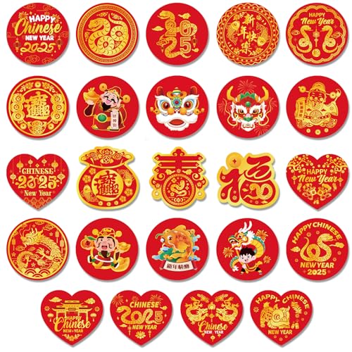 DPKOW 240 Stk 2025 Chinesische Neujahr Etiketten Stickers, Jahr der Schlange Etiketten Aufkleber für Chinesisches Neujahr Geschenkverpackung Scrapbook Umschläge Stickers Chinses New Year von DPKOW