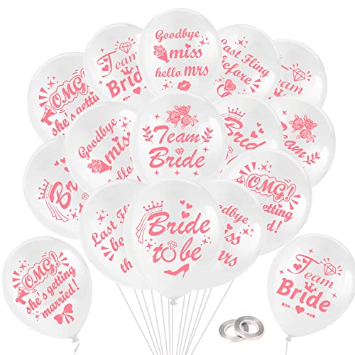 DPKOW 25pcs JGA Luftballons Dekorationen, Team Braut to Be Luftballons Goodbye Miss Hello Mrs Latex Ballons für JGA Dekorationen Junggesellinnenabschied Hochzeit Junggesellenabschied Deko von DPKOW