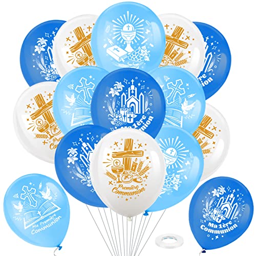 DPKOW Bleu Ma Première Communion Ballons Pour Garçons Enfants Bleu Première Communion Décorations von DPKOW