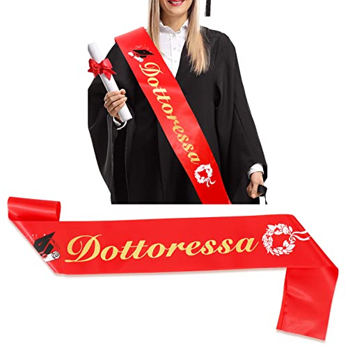 DPKOW Laurea Dottoressa Fascia, Rossa Doppio Strato Fascia per Laureata Cerimonia Decorazione von DPKOW