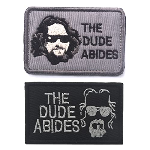 Militärische Patches Taktische Moral Emblem Stickerei Abzeichen Patches Dekorative Applikation für Rucksack Hut Weste (The Dude Abides) von DPOTCY