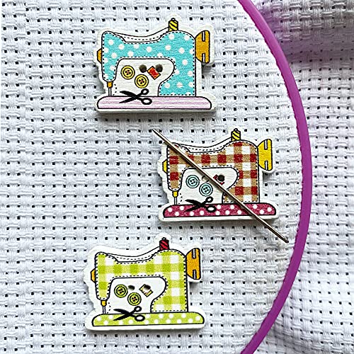 DPXWCCH Magnetisch Needle Minder, Nähmaschine Needle Nanny, 3er-Set Hölzern Nadelhalter,Kreuzstich Nähen Stickerei Zubehörteil von DPXWCCH