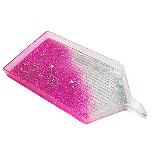 Große Diamant-Tablett Glitzer Harz Platte für runde und quadratische Bohrer, 5D DIY Diamant Malerei Werkzeug Zubehör (Pink) von DPXWCCH