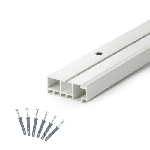 DQ-PP] 330cm (1 x 150 cm + 2X 90 cm + Verbinder) Gardinenschienen PVC 1 - läufig Innenlaufschienen Deckenschiene von DQ-PP