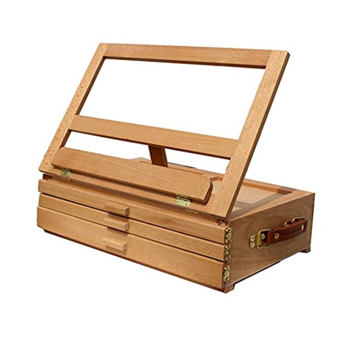 Künstler-Staffelei aus Holz zum Malen mit Schublade, Tischbox, tragbarer Schreibtischkoffer, Zeichenzubehör, Künstlerbedarf von DQFSDYUO
