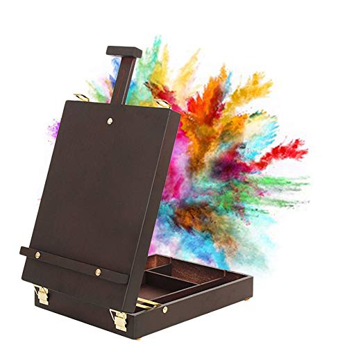 Staffeleien Koffer Holz Kunstbedarf Skizze Outdoor tragbare Aufbewahrungsbox Malerei Rack Künstler Handwerk Box von DQFSDYUO