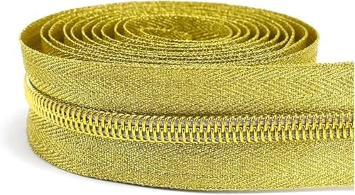 DQZRTUECA Nylon-Harz-Reißverschluss-Schieber Zwei-Wege, 5# Harzreißverschlüsse, Nylon-Spulenreißverschluss for Nähen, Gold, 10M(Gold,10M) von DQZRTUECA