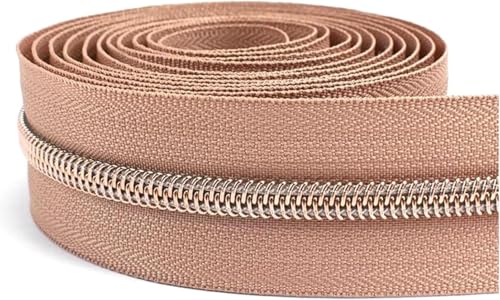 DQZRTUECA Nylon-Harz-Reißverschluss-Schieber Zwei-Wege, 5# Harzreißverschlüsse, Nylon-Spulenreißverschluss for Nähen, Gold, 10M(Rose Gold,10M) von DQZRTUECA