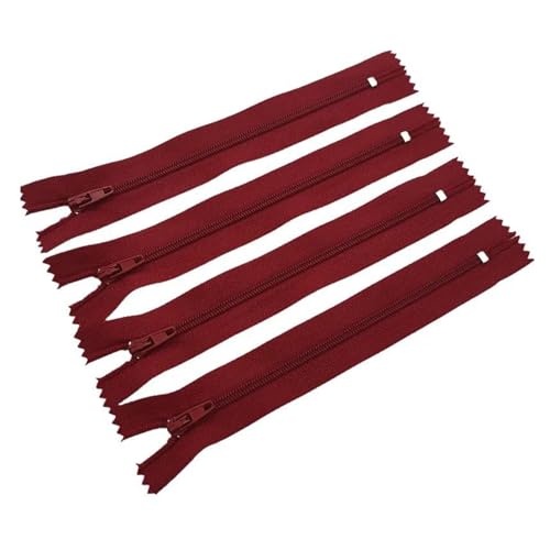 DQZRTUECA Nylon-Harz-Reißverschluss-Schieber Zwei-Wege, 5 Stück Spulenreißverschlüsse aus Kunstharz, Bunte Reißverschlüsse for Nähen, Mix, 15 cm(Wine Red,7.5Cm) von DQZRTUECA