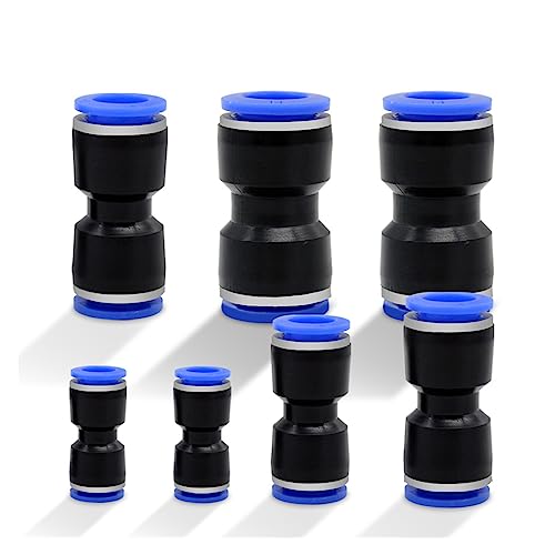 DQZRTUECA Pneumatisches Verbindungsrohr gerade durch, 100 STÜCKE Pneumatische Fitting PU 4mm-16mm Luft Wasserschlauch Rohr Push in Gerade Gas Schnell Kunststoff anschlüsse(Pu12(100pcs)) von DQZRTUECA